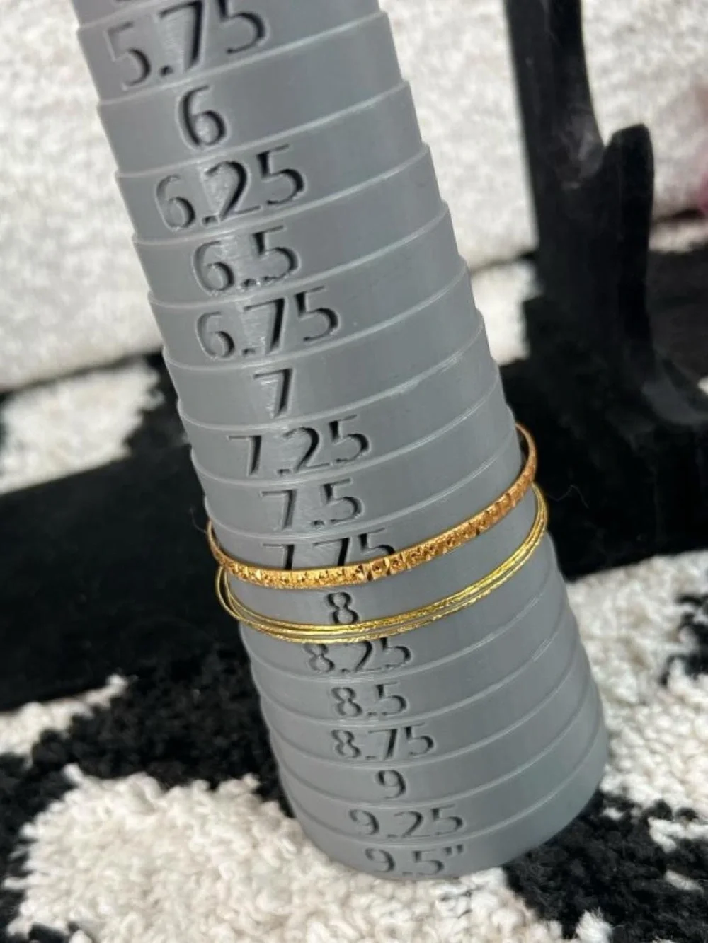 Dainty daintiest Gold tone bangles with textured, finish